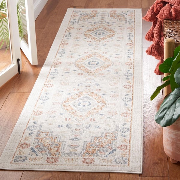 Blair Beige/Rust 2 ft. x 8 ft. Machine Washable Abstract Medallion Runner Rug