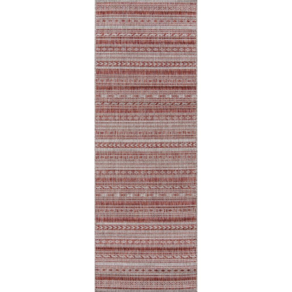 2'7"x7'6" Runner Fair Isle Design Loomed Copper - Novogratz By Momeni: Modern Geometric Indoor/Outdoor Rug