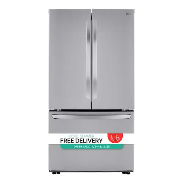 29 cu. ft. 3-Door French Door Refrigerator in Stainless Steel with Door Cooling+ and Internal Ice Dispenser