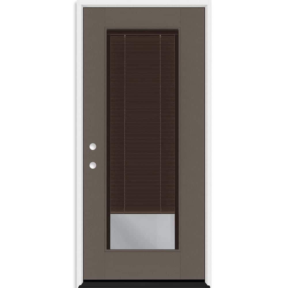 Legacy 34 in. x 77 in. Full Lite Clear Glass Mocha Miniblind RHIS Kindling Fiberglass Prehung Door with 4-9/16 in. Jamb price history on PriceWatchPro