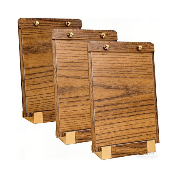 Timber Sign Holder Brown Wood 9 in. x 12 in. Tabletop Display Sign Holder Vertical for ...