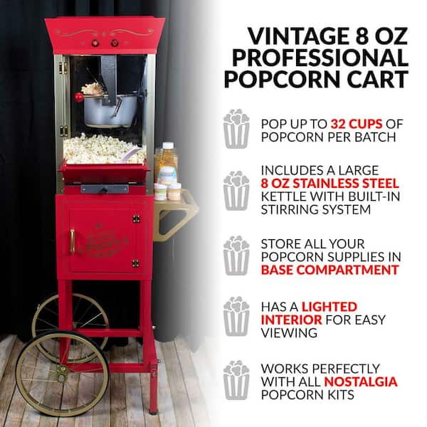 nostalgia popcorn machine cart