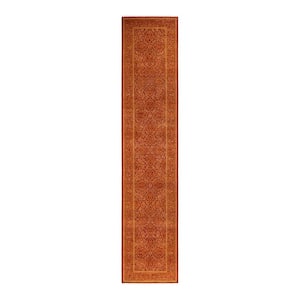 One-of-a-Kind Traditional Orange 2 ft. x 12 ft. Hand Knotted Oriental Area Rug