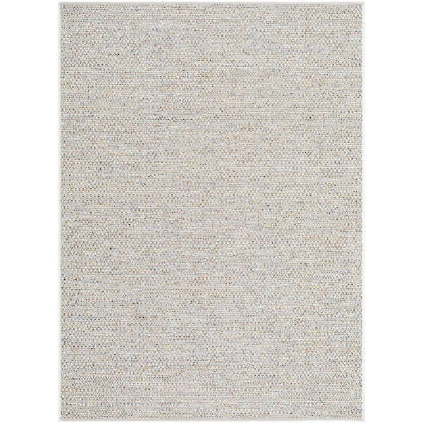 Crete Light Grey Cottage 5 ft. x 7 ft. Indoor/Outdoor Area Rug