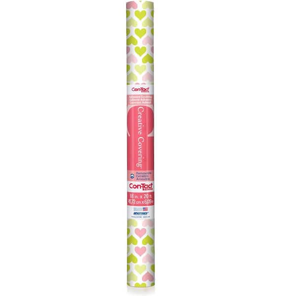 Con-Tact Creative Covering 18 in. x 20 ft. Lemonade Hearts Self-Adhesive Vinyl Drawer and Shelf Liner (6 rolls)