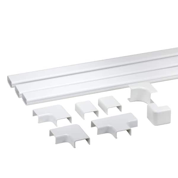 Legrand Wiremold Cordmate II Cord Cover 10 ft. Kit, Cord Hider for Home or Office, Holds 3 Cables, White
