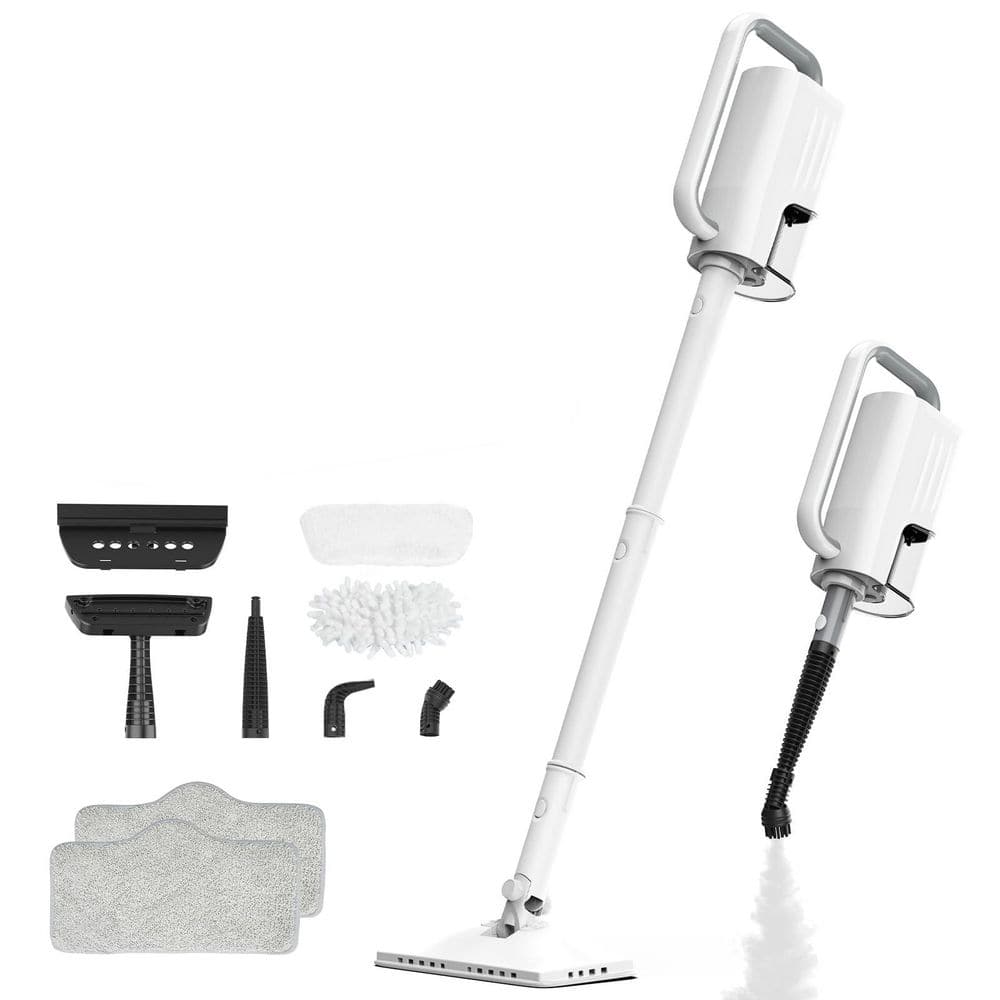 1200W Corded Rotated Steam Cleaner with 2-Speed Steam, 400ML Removable Tank, 23FT Cord, 2 Washable Pads, White price history on PriceWatchPro