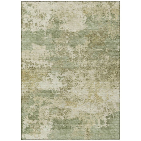 Chantille Machine Washable Indoor/Outdoor Abstract ACN2366 Celery 8 ft. x 10 ft. Area Rug