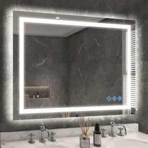 48 in. W x 36 in. H Rectangular Frameless Dimmable LED Light Anti-Fog Wall Mount Bathroom Vanity Mirror