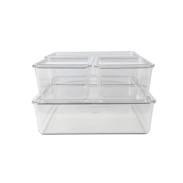 Martha Stewart 4 Pack Clear Storage Boxes And Lids GSBAS4CLR, Color: Clear  - JCPenney