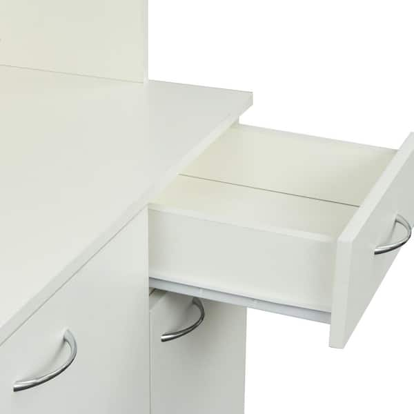 IDANÄS High cabinet w gls-drs and 1 drawer, white, 317/8x153/8x831