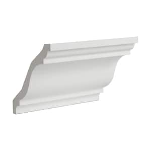 5 in. x 4-1/8 in. x 6 in. Long Plain Polyurethane Crown Moulding Sample