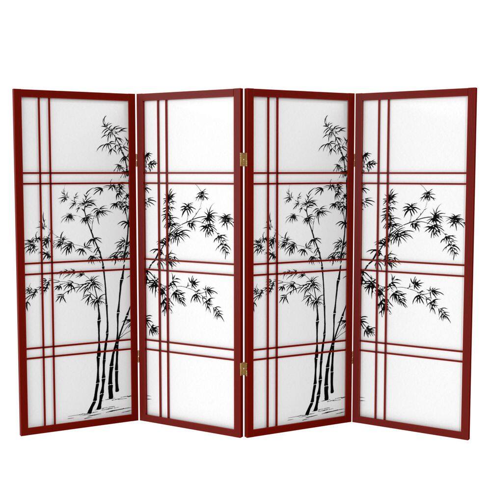 4 ft. Rosewood 4-Panel Room Divider