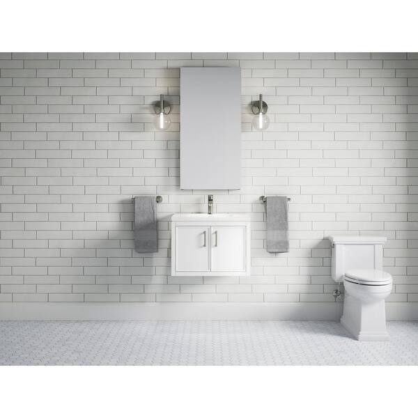 KOHLER Winnow 24.12in. Single Sink Freestanding White Bath Vanity with White Quartz Top Assembled
