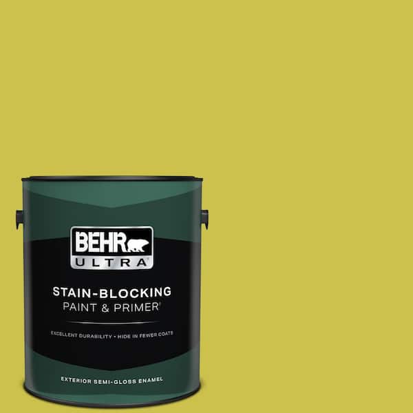 BEHR ULTRA 1 Gal. #P340-5A Cilantro Lime Semi-Gloss Enamel Exterior Paint and Primer