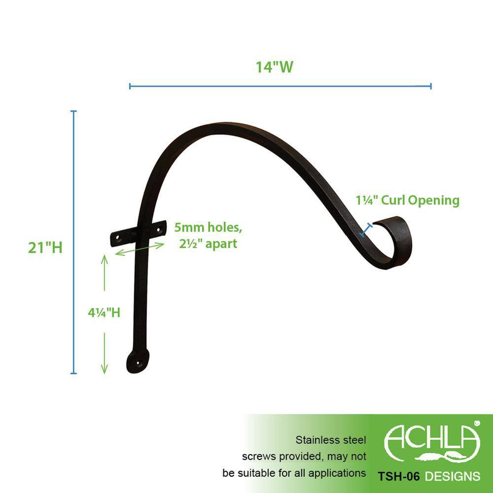 Black Wrought Iron Weather Resistant Wall Bracket Set