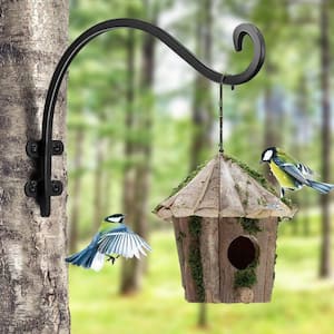 16 in. Hanging Plant Hooks for Outside Baskets Wall Mount Plant Bracket for Bird Feeder (2-Pieces) Iron