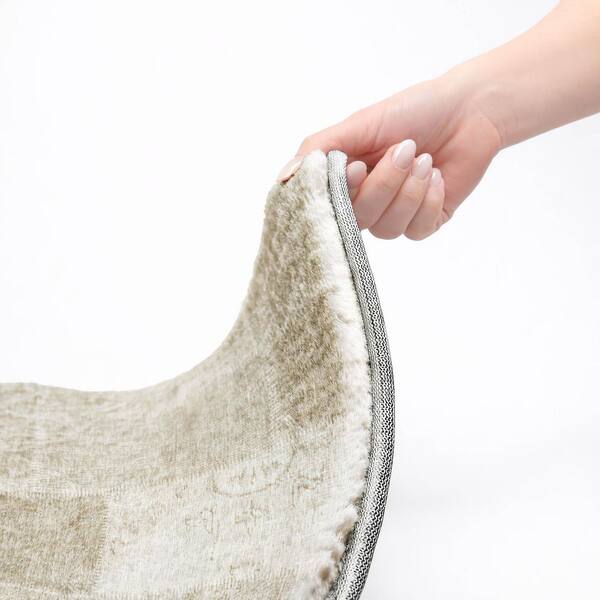 Dream Shag Premium Machine Washable Abstract ADS631 Taupe 3 ft. x 5 ft. Area Rug