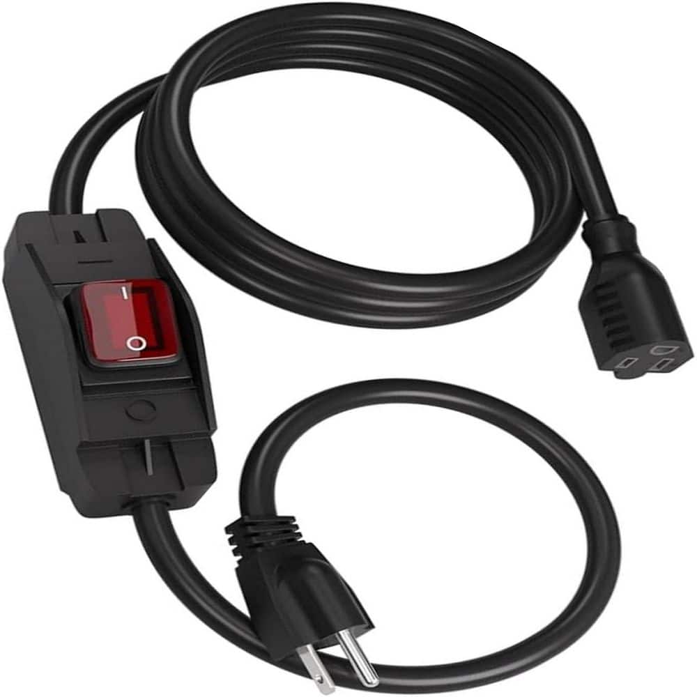 Heavy-Duty Power Extension Cable 6 ft. 14 / 3 SJTW Outdoor Extension Cord with Waterproof On / Off Switch, Black price history on PriceWatchPro