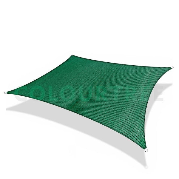 COLOURTREE 10 ft. x 13 ft. 190 GSM Green Rectangle Sun Shade Sail Screen Canopy Outdoor Patio and Pergola Cover (Custom Size)