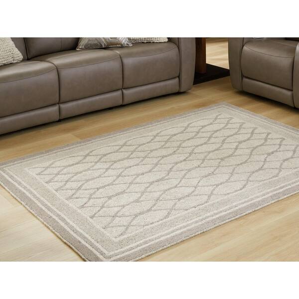 Wimney 5 ft. x 7 ft. Gray Border Area Rug
