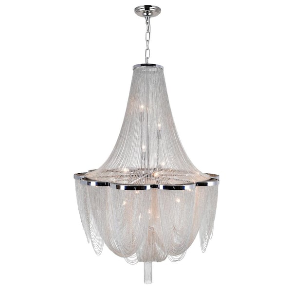 Taylor 10 Light Down Chandelier With Chrome Finish