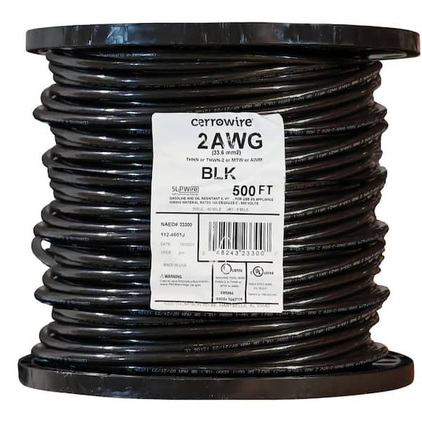 Marmon Home Improvement 500 ft. 6 Gauge Black Stranded Copper THHN Wire  112-4201J (500', Black) - Jefferson City, TN - Leeper Hardware