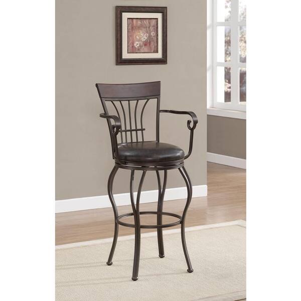 American Heritage Trinity 30 in. Pepper Cushioned Bar Stool