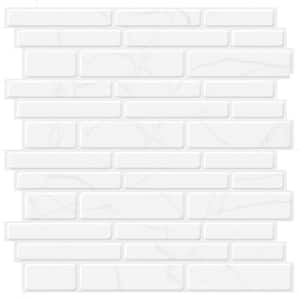 Thickened White Marble Design 12 in. x 12 in. Vinyl Peel and Stick Tile Backsplash for Kitchen,Bathroom (10 sq. ft./Box)