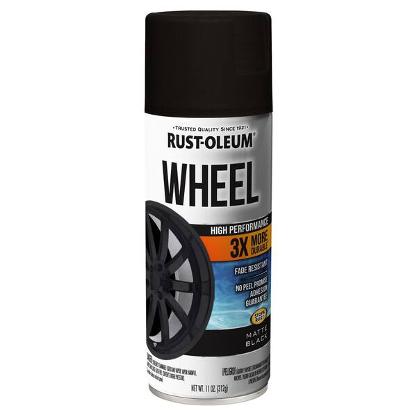 Rust-Oleum 366438-6PK High Performance Wheel Spray Paint, 11 oz, Matte  Black, 6 Pack