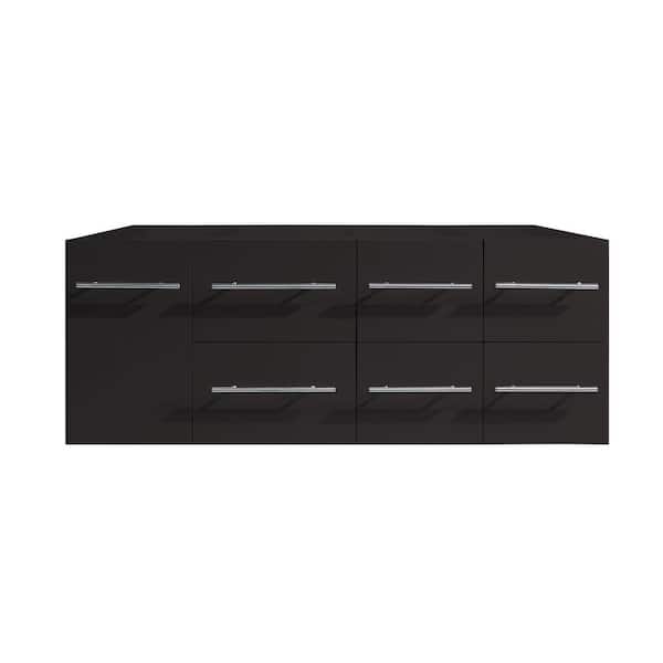 Virtu USA Ceanna 55 in. W x 22 in. D x 20 in. H Single Sink Bath Vanity Cabinet without Top in Espresso