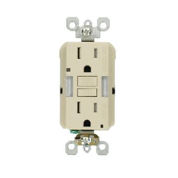 Leviton 15 Amp Self-Test SmartlockPro Slim Duplex GFCI Outlet, Light Almond GFNT1-T 006-GFNT1-00T