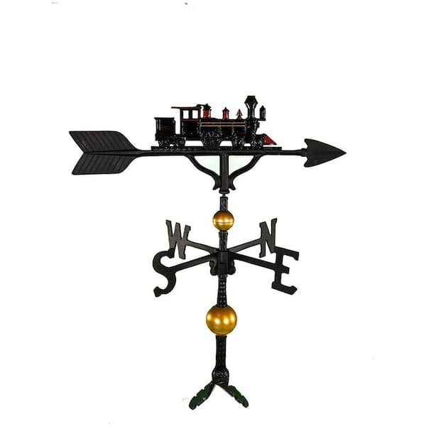 Montague Metal Products 32 in. Deluxe Black Train Weathervane