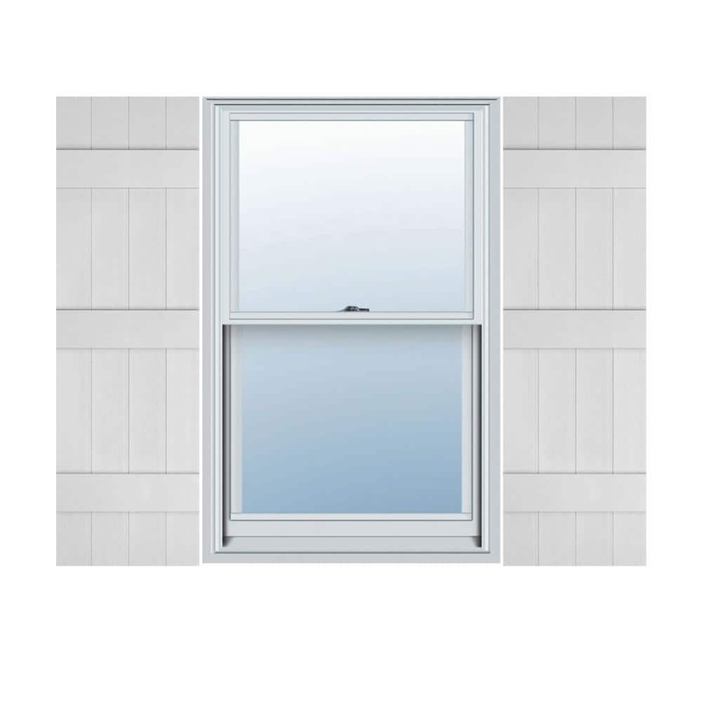 14 in. x 57 in. Lifetime Vinyl Custom Four Board Joined Board and Batten Shutters Pair White price history on PriceWatchPro