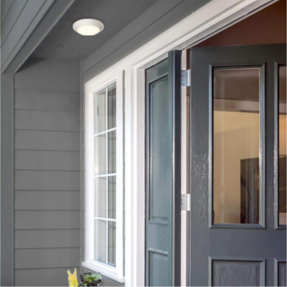 Makira 6-Inch White LED Indoor/Outdoor Flush Mount Light