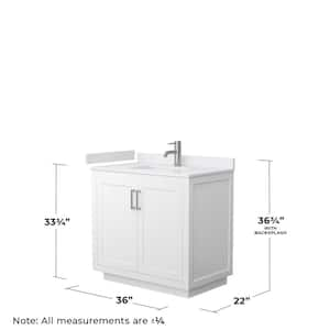 Miranda 36 in. W x 22 in. D x 33.75 in. H Single Sink Bath Vanity in White with White Cultured Marble Top