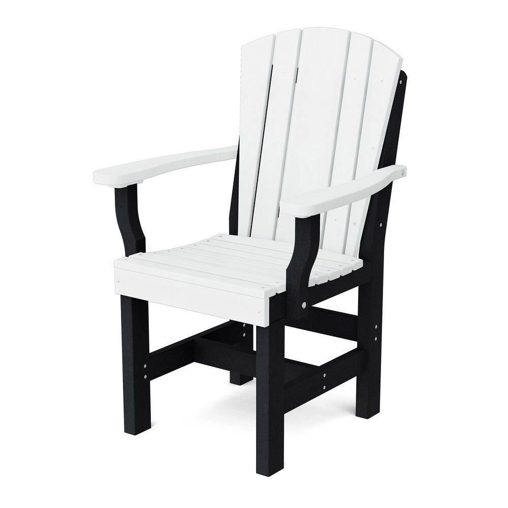 White and black HDPE plastic outdoor armchair