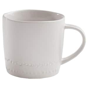 Peyton 8 oz. White Ceramic Coffee Mug (Set of 4)