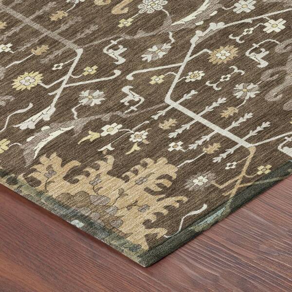 Chantille Machine Washable Indoor/Outdoor Abstract ACN2859 Chocolate 10 ft. x 14 ft. Area Rug