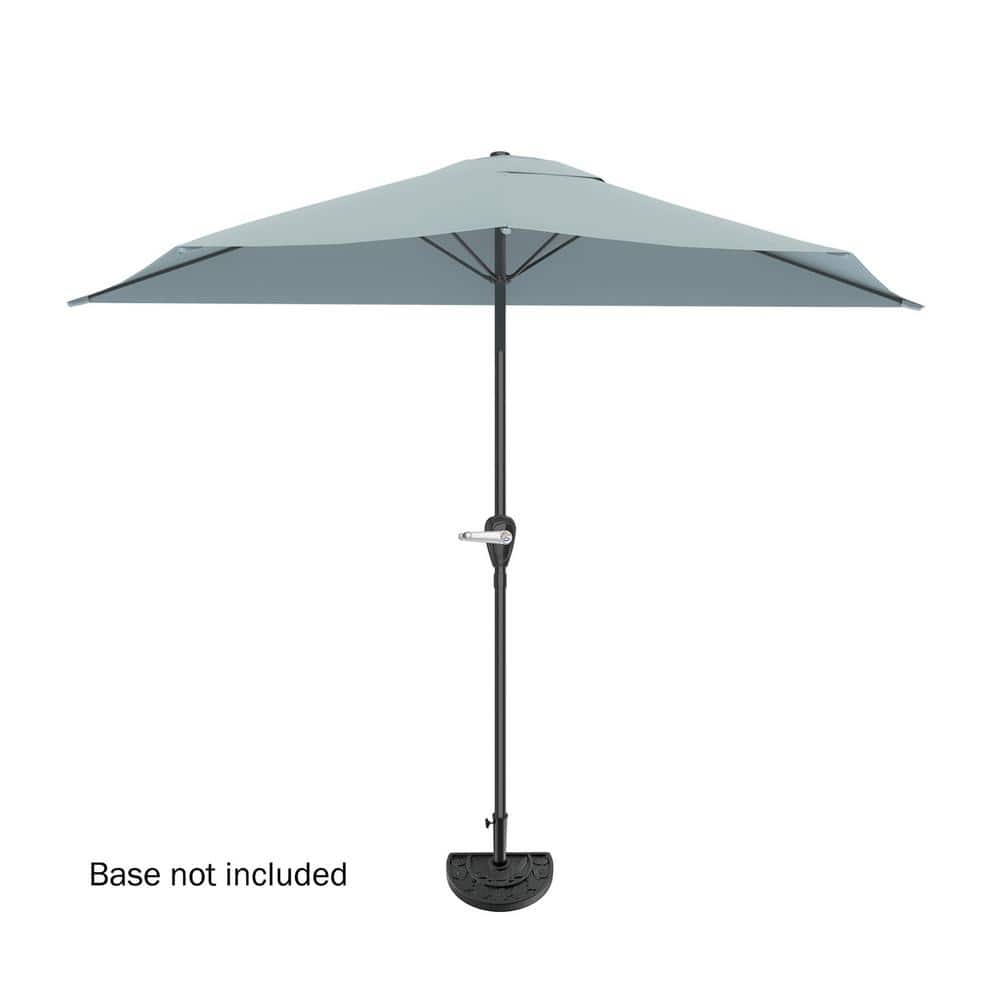 Dusty Green 9ft Rectangular Market Umbrella with Black Aluminum Pole