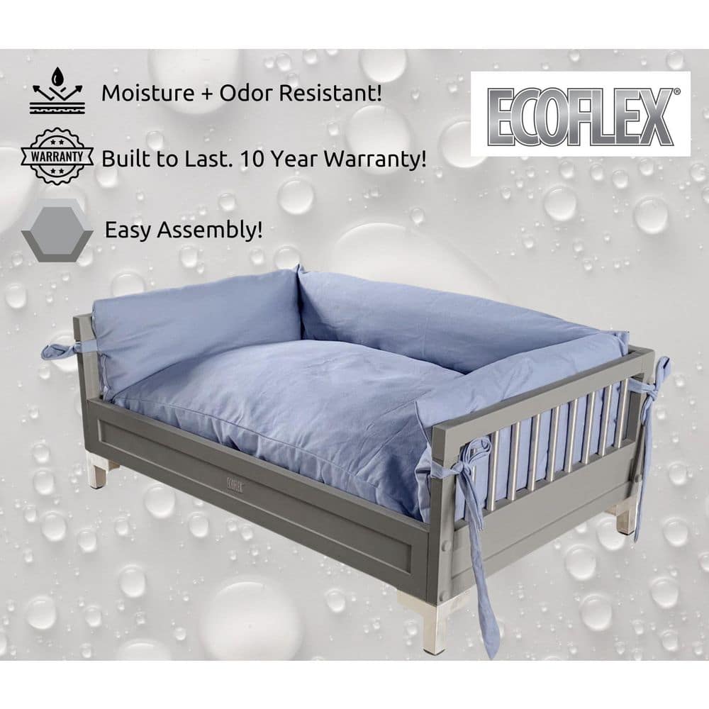 Large Gray Elevated Orthopedic Dog Bed with Foam Fill