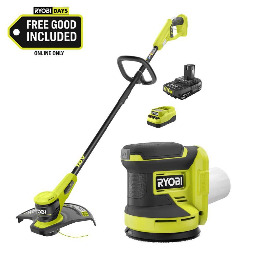 RYOBI ONE+ 18V 13 in. Cordless Battery String Trimmerwith 2.0 Ah
