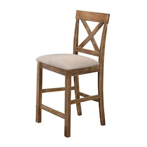 Janet 41 in. H Antique Natural Oak Counter Height Chairs (Set of 2)