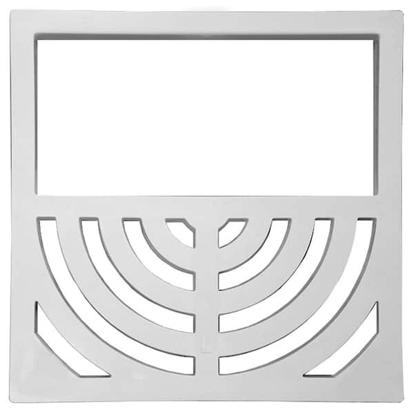 JONES STEPHENS 9-1/8 in. Square PVC Half Top Grate/Strainer for Floor Sink