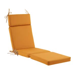 Outdoor Chaise Lounge Tufted Cushion with Ties, Replacement Wicker Chair Cushion for furniture, 72"Lx21"Wx3"H, Md Yellow