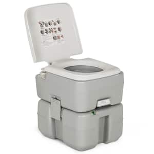 5.3 Gal. Gray Portable Toilet with Piston Pump Flush