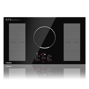 36 in. 5-Elements Ceramic Induction Cooktop in Black with Multi-Zone and 9-Heating Levels (240V/10800W)