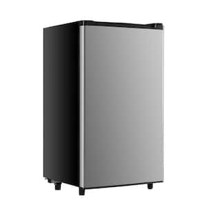 3.2 cu. ft. Manual Push Button Defrost Mini Upright Freezer in Silver, Small Fridge with Freezer