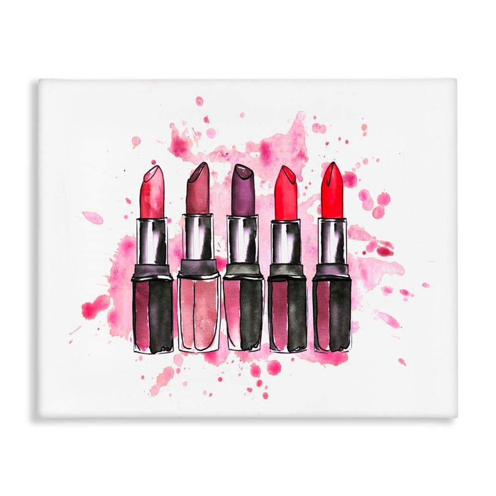 Modern Splatter Lipstick by Svetlana Aleynikova Unframed Abstract Graphic Art Print 24 in. x 30 in.