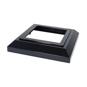 5 in. x 5 in. Gloss Black Aluminum Deck Post Base Cover